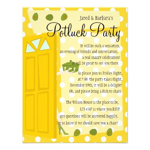 potluck party invitation wording