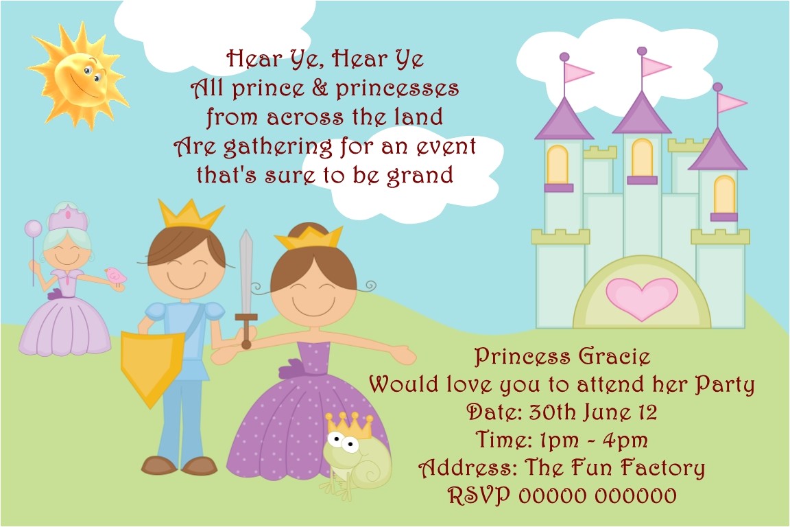 prince theme birthday invitation