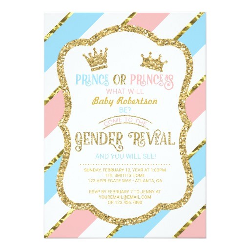 baby gender reveal party invite ideas