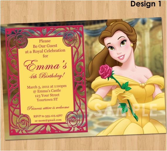 princess belle invitation beauty and the