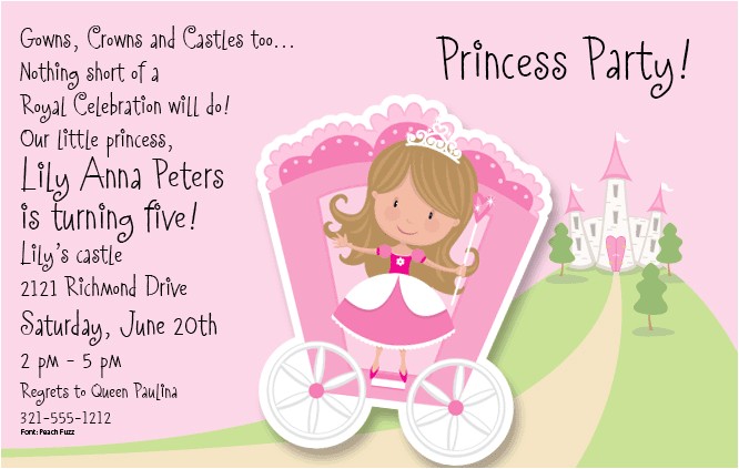 princess party invitations template