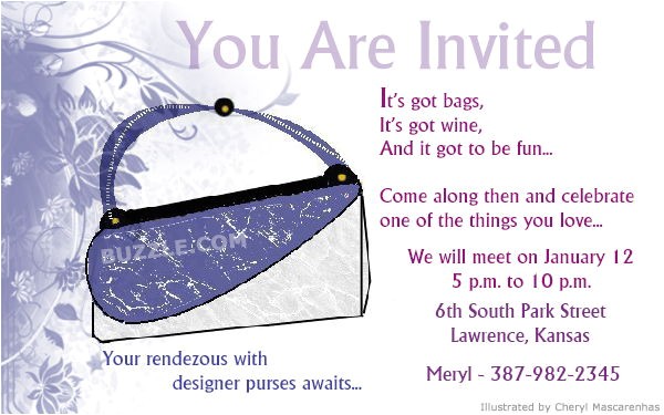 purse party invitations