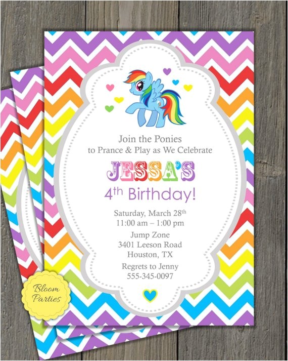 my little pony invitation party rainbow