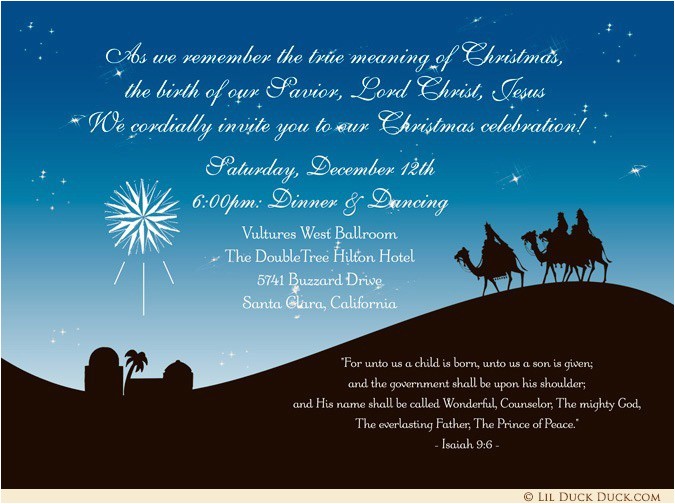 christian christmas party invitation