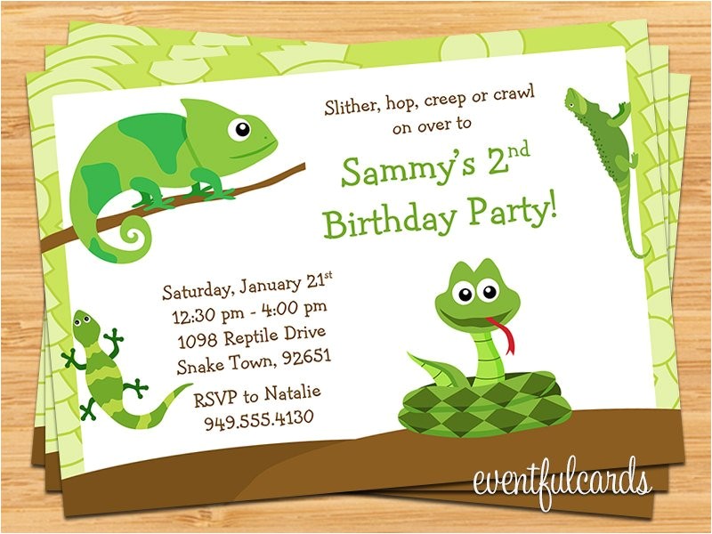 reptile birthday party invitation