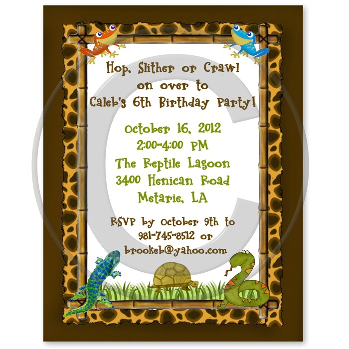 Reptile Party Invites Reptile Lizard Snake Birthday Party Invitations