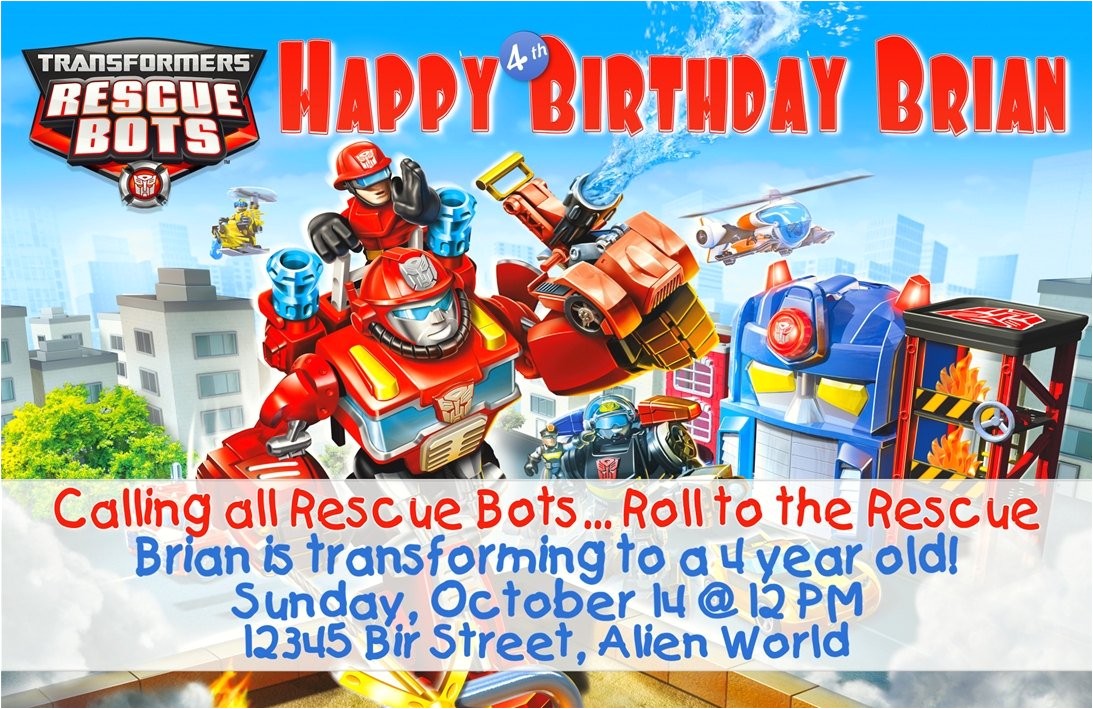 transformer rescue bots birthday