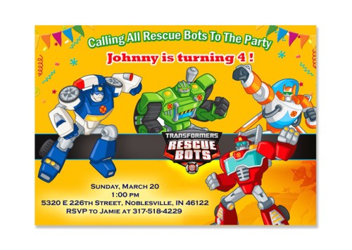 transformers rescue bots invitation transformers rescue bots invite