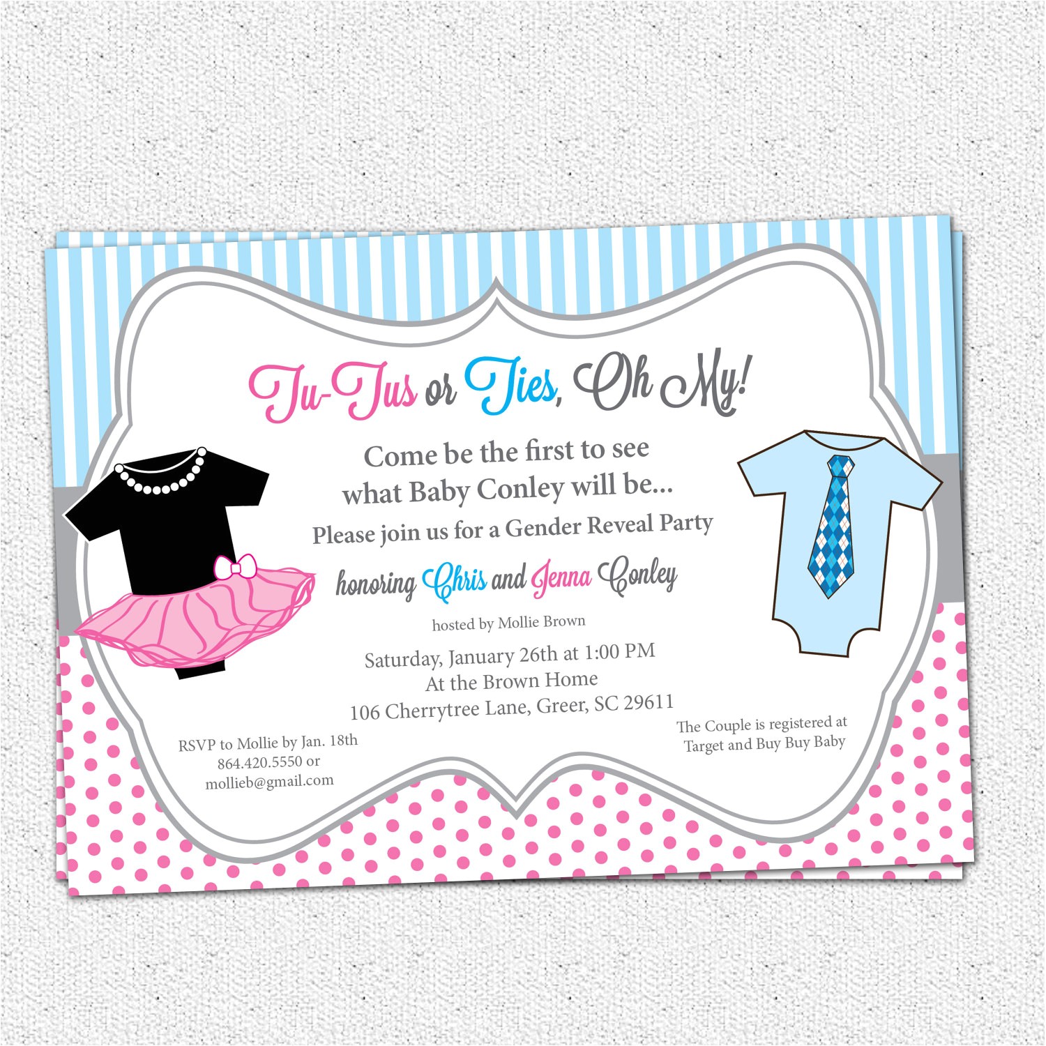 gender reveal party invitations template