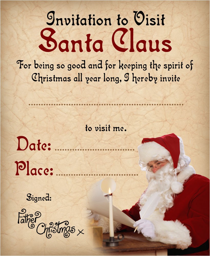 invitation to visit santa claus