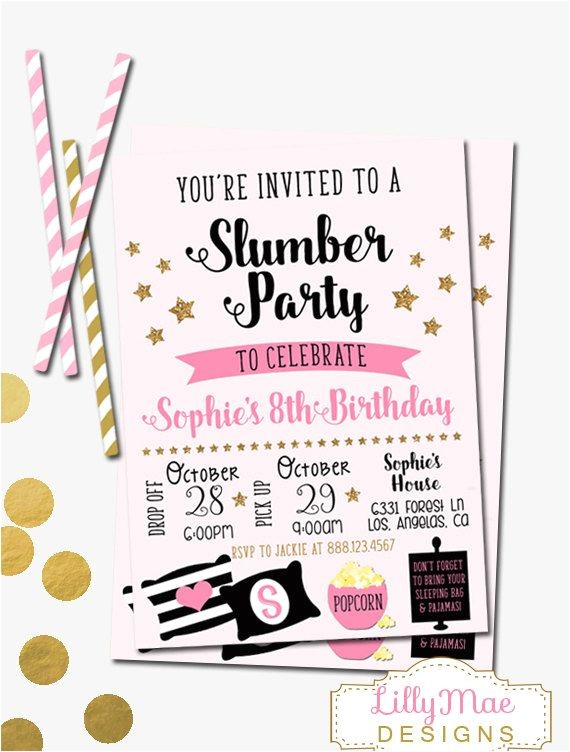slumber party invitations