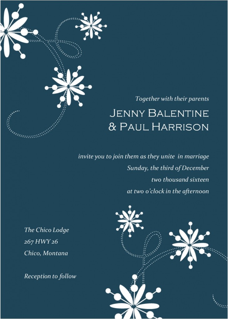 snowflake invitations templates