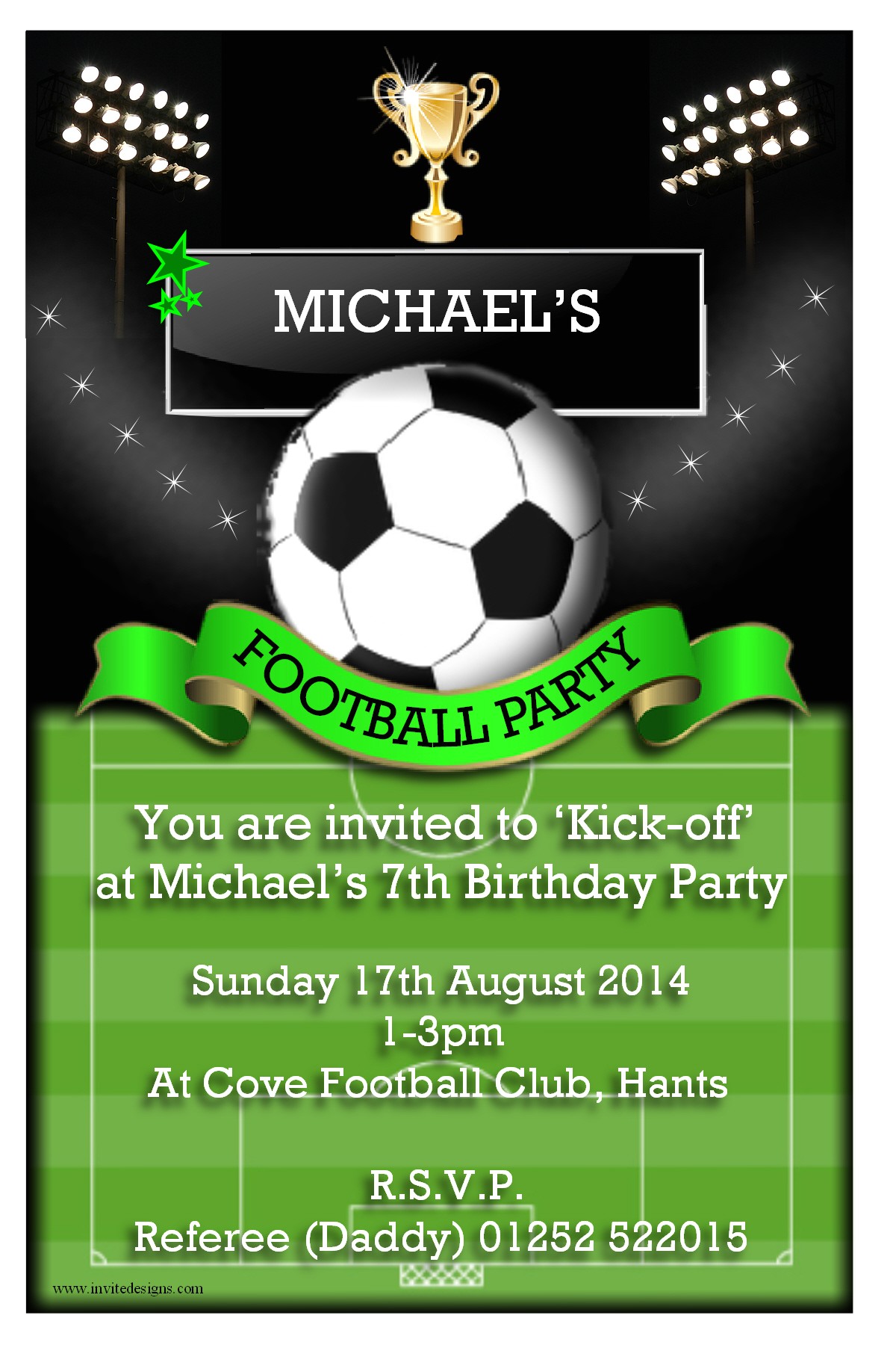 awesome birthday soccer party invitations