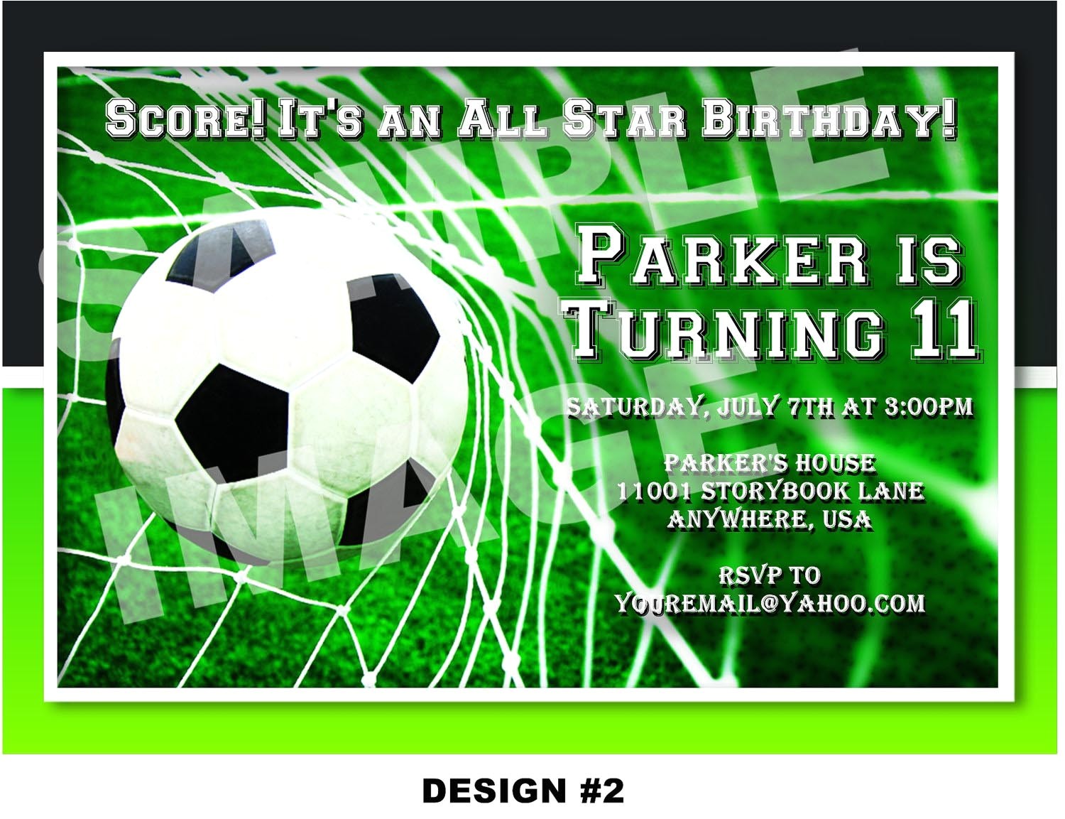 soccer themed birthday party invitations