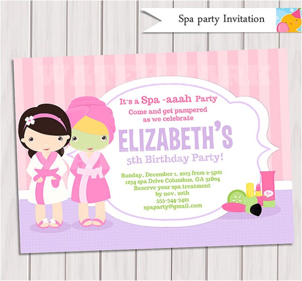 spa party invitation