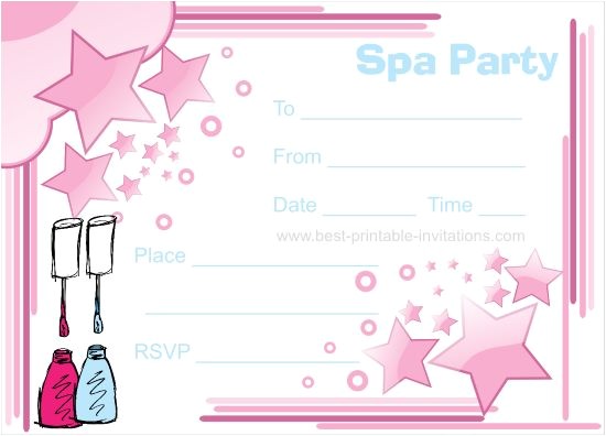 spa party invitations