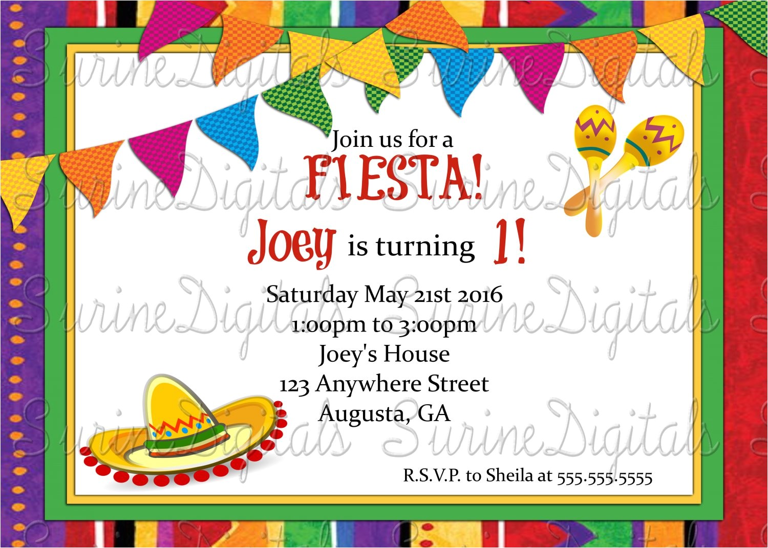 spanish birthday party invitations