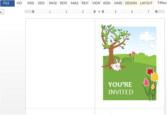 spring party invitations template for word