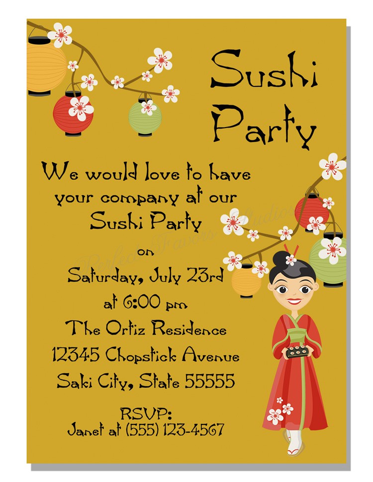 sushi party invitation