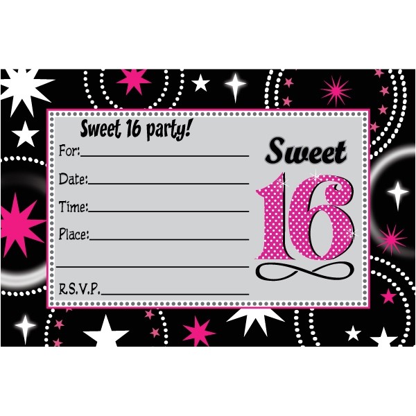 16 birthday invitation templates