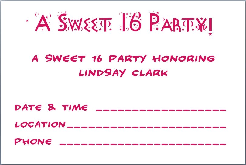 sweet 16 invitations template