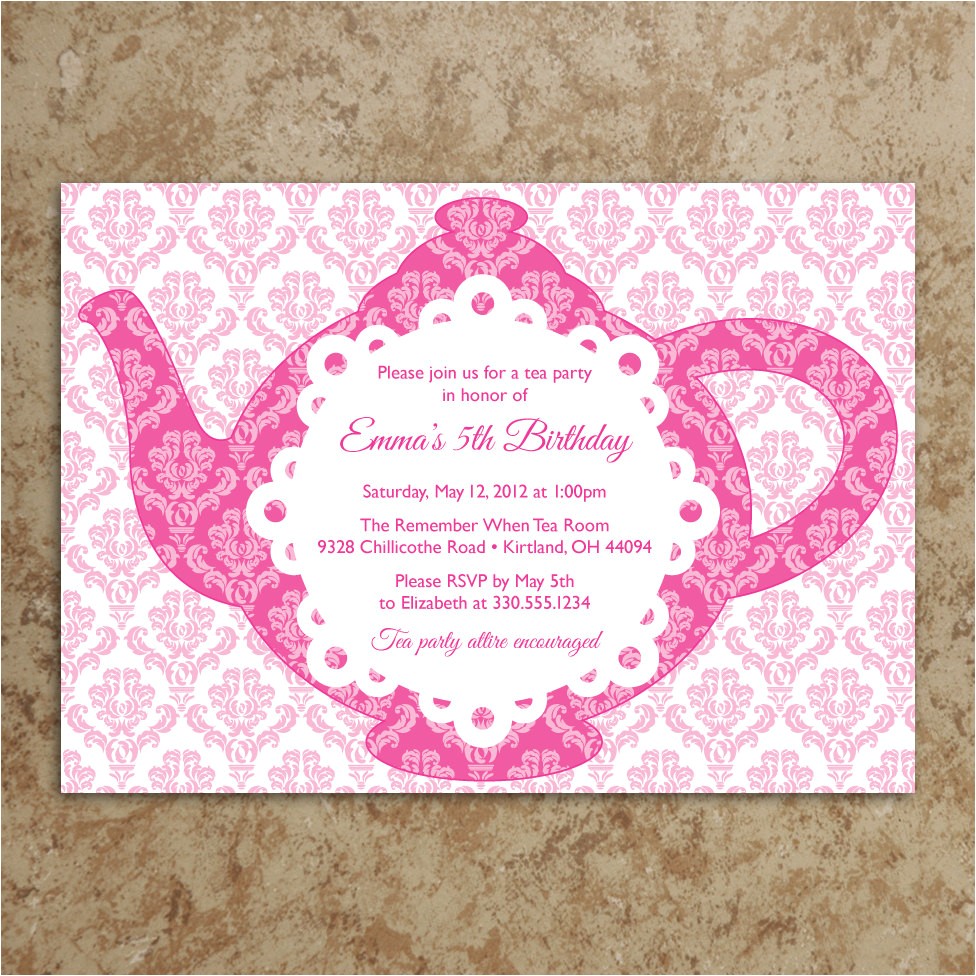 mad hatter tea party baby shower invitations