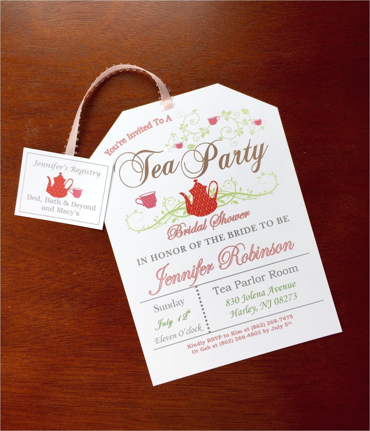 tea party bridal shower invitations