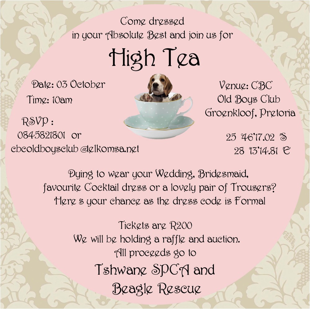 formal high tea fundraiser