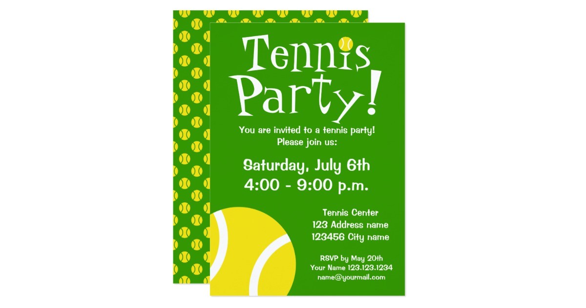 tennis party invitations for birthdays or bbq 161438933734155523