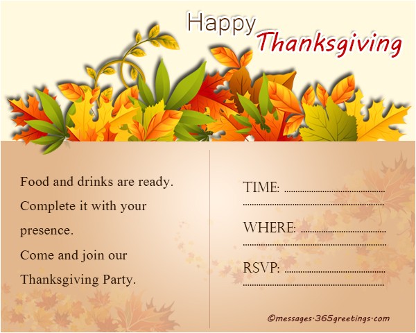 thanksgiving invitation wording