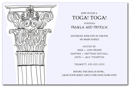 toga party invitations