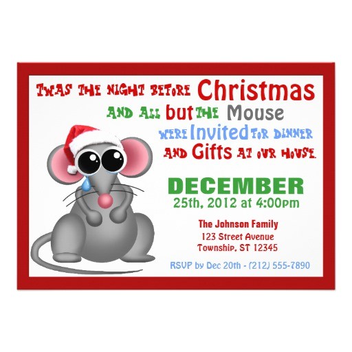 all but the mouse christmas dinner invitations 161305035104432198