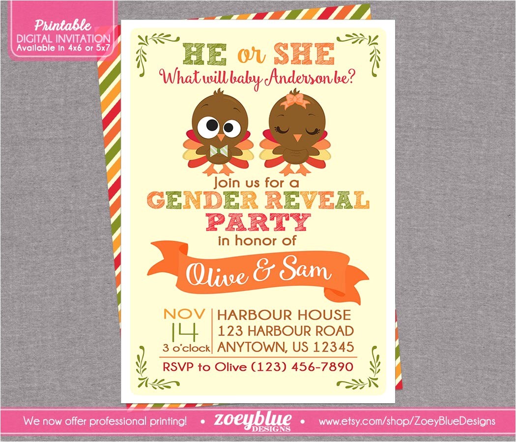 twin gender reveal invitations digital