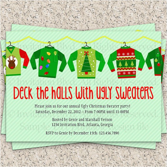 ugly christmas sweater invitation wording