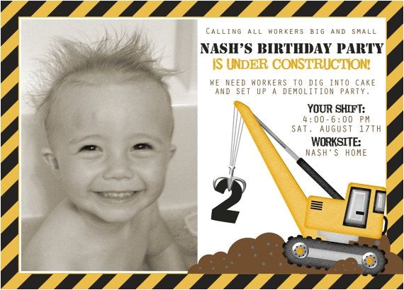 construction birthday party invitations