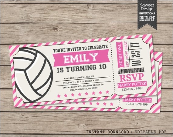 volleyball invitations volleyball