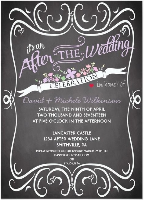 Wedding Party Invitations after Getting Married after Wedding Party Invitation Wording Cobypic Com