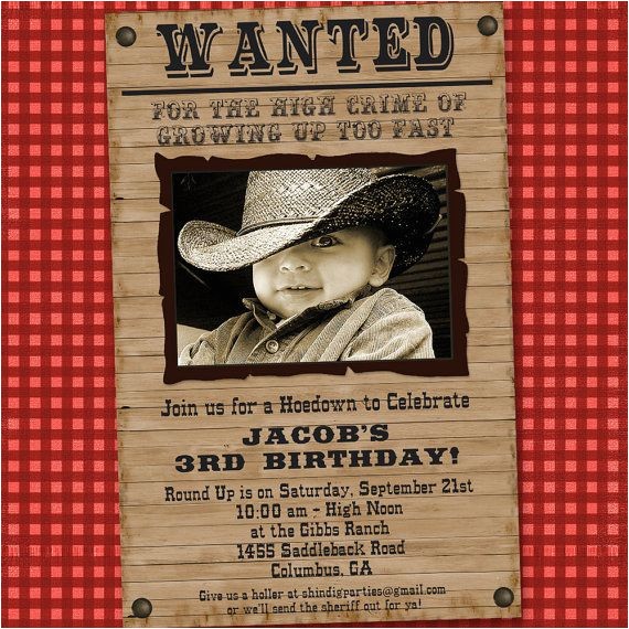 western birthday invitations
