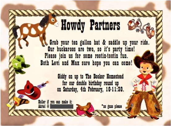 cowboy birthday invitation ideas