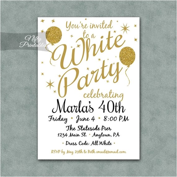 white party invitation printable white