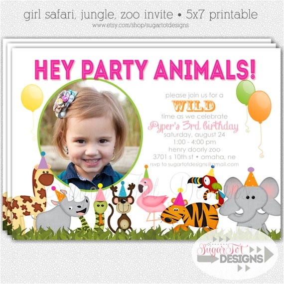 zoo birthday party invitation safari