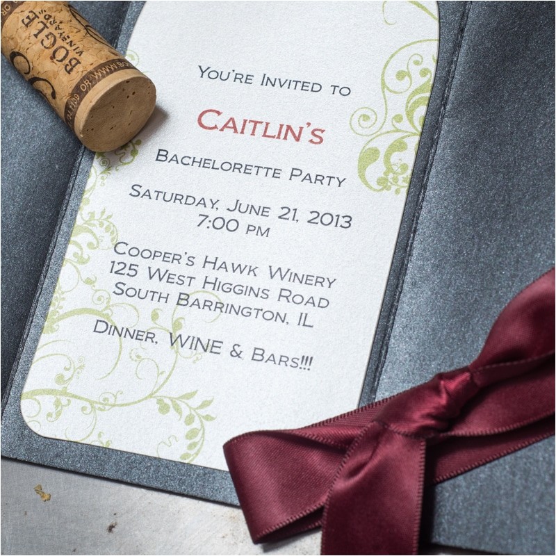 wine bachelorette party invitations