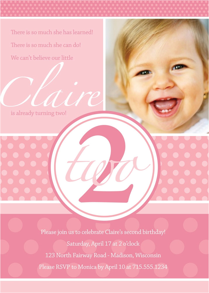 2 years old birthday party invitations