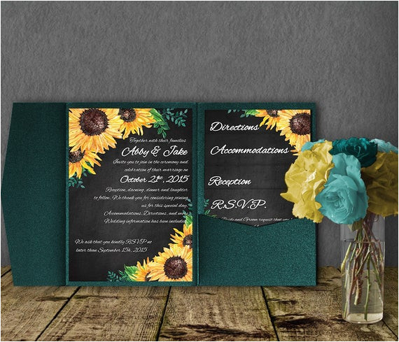 sunflower wedding invitation template