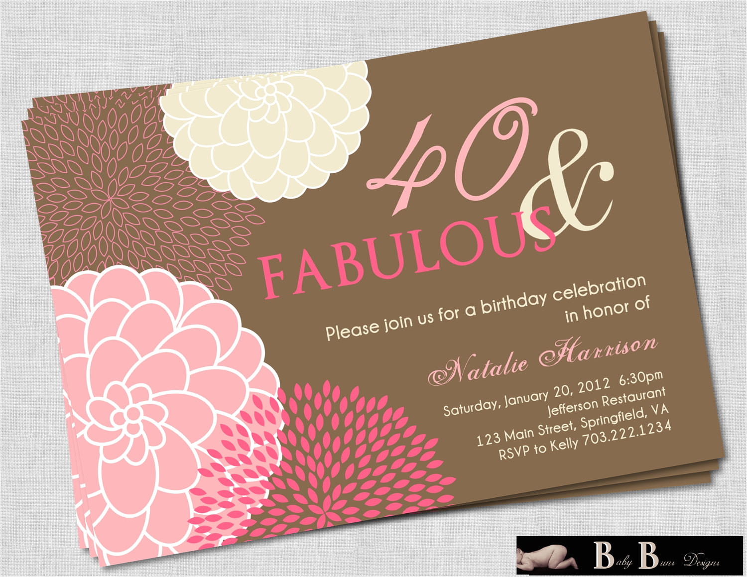 40 and fabulous 40th birthday invitation