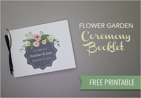 free wedding program template flower garden