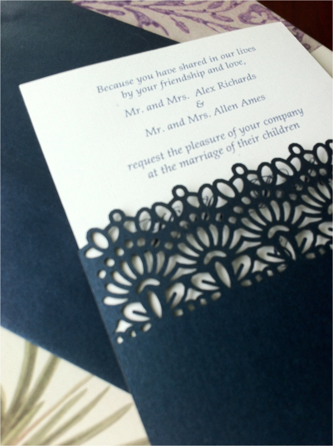 laser cut wedding invitations die cut