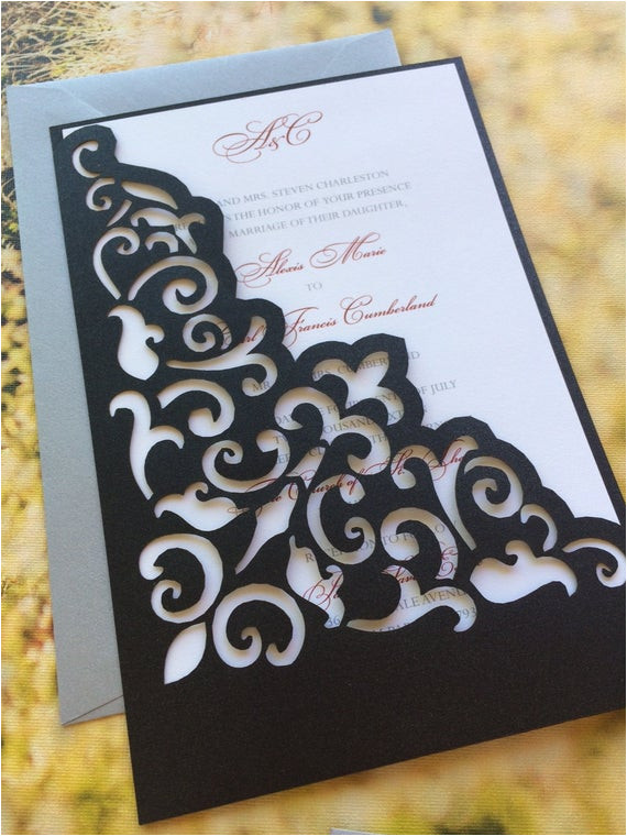 lasercut wedding invitation sleeve