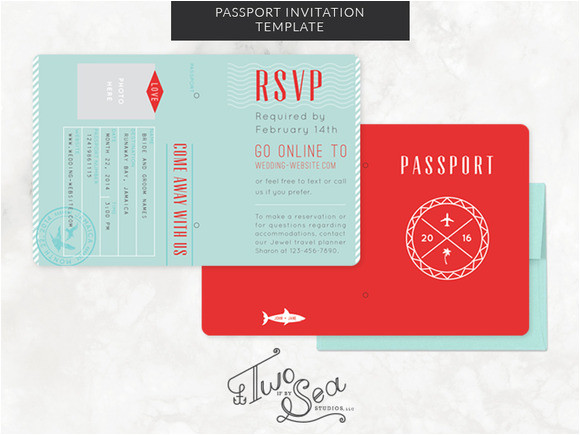 241410 passport wedding invitation template