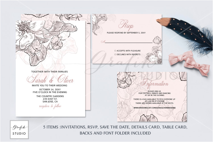 simple graphic sets for unique wedding invitations